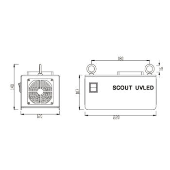 suspension uv led lamp size